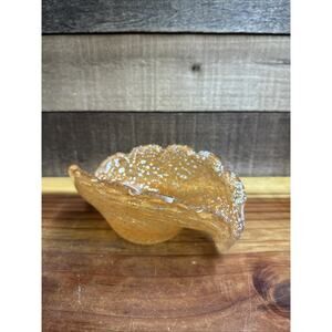 Orange Gold Murano Style Silver Flecks Aventurine Bullicante Bowl